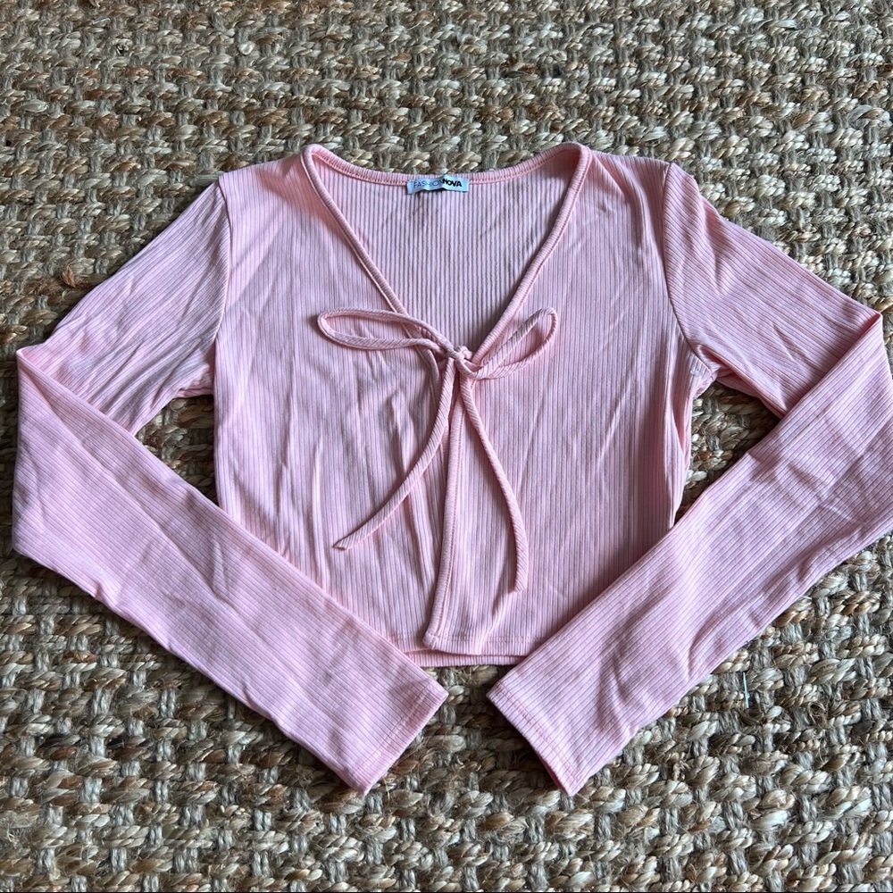 Fashion Nova Pink Long Sleeve Sweater
